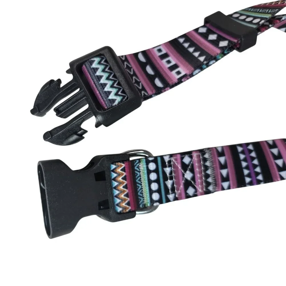 Mihqy Dog Collar Bohemian Purple Adj Small Medium Large Dogs Soft Closure NEW